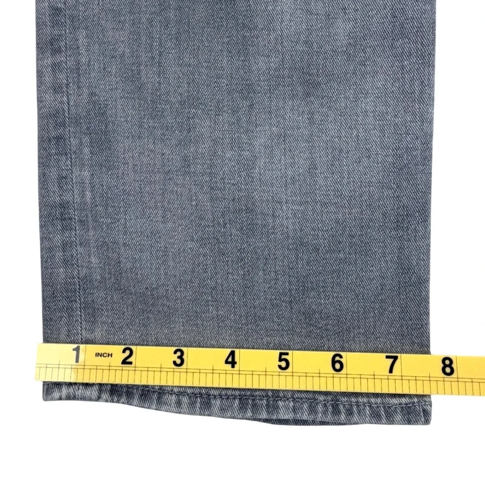 7 For All Mankind The Straight Jeans Men 36 Gray Cotton Blend Faded Whiskered